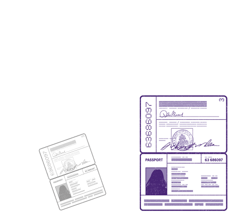 purple passport icon